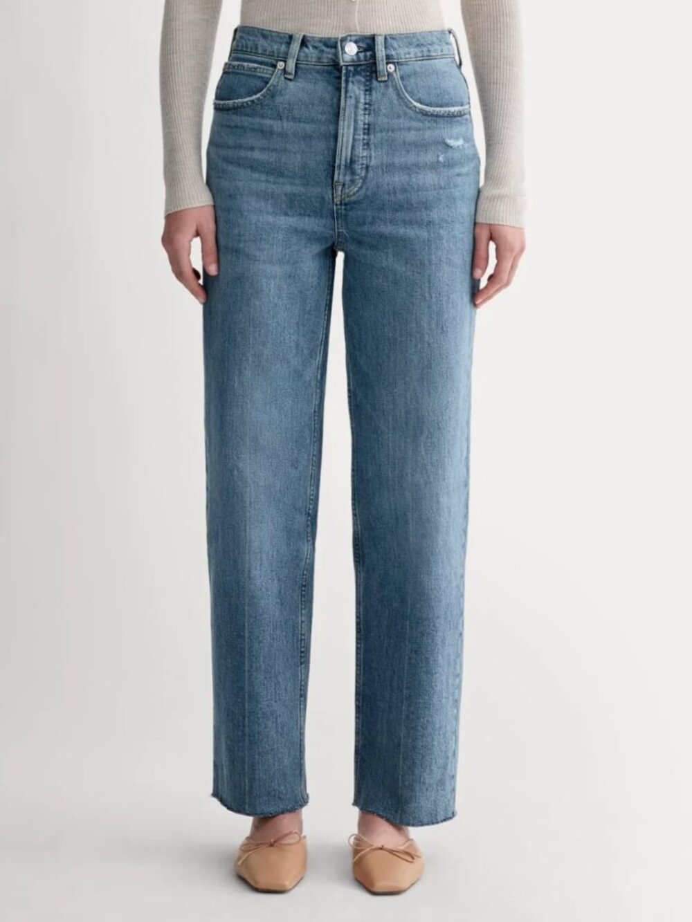 Everlane Way High Jean Distressed Blue 28 Regular